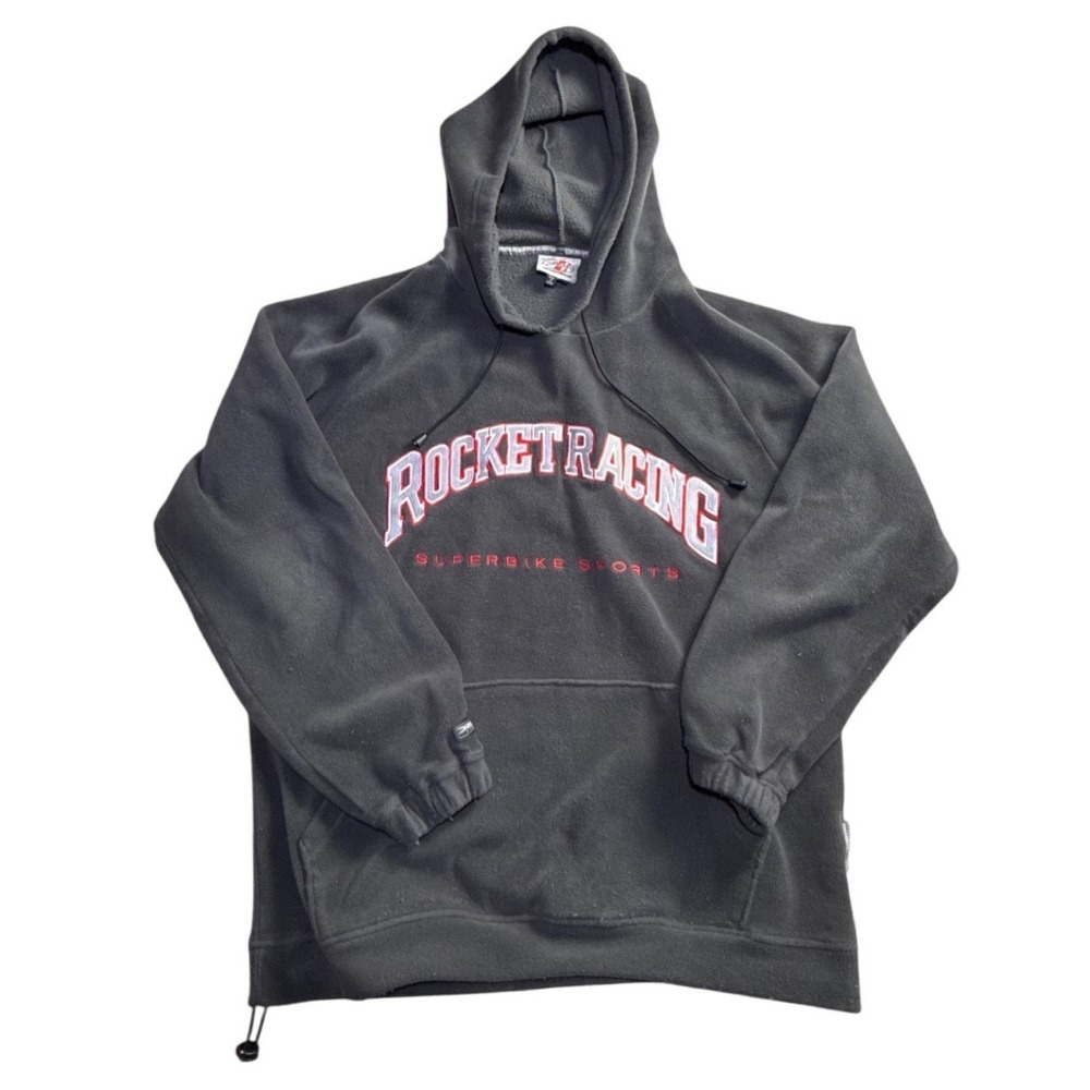 Joe Rocket Racing Superbike Sports Fleece Hoodie Gray Embroidered Mens XL-2438